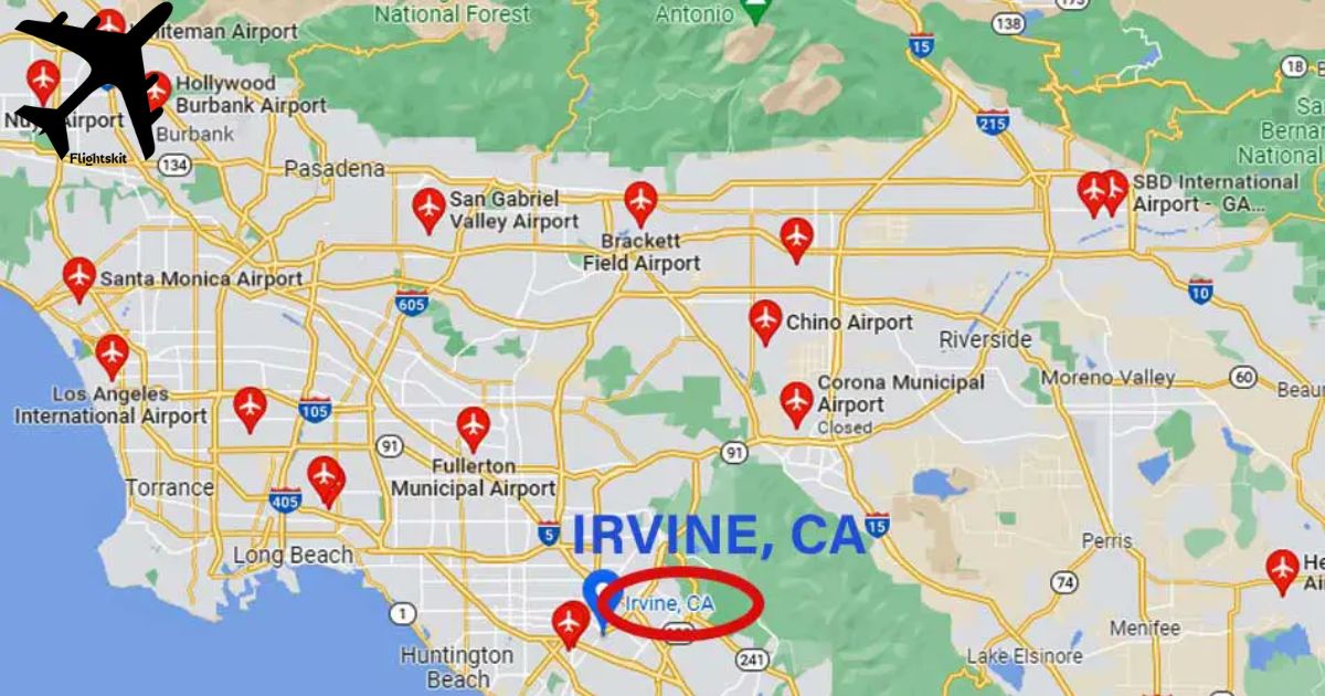 Top 10 Key Airports near Irvine CA